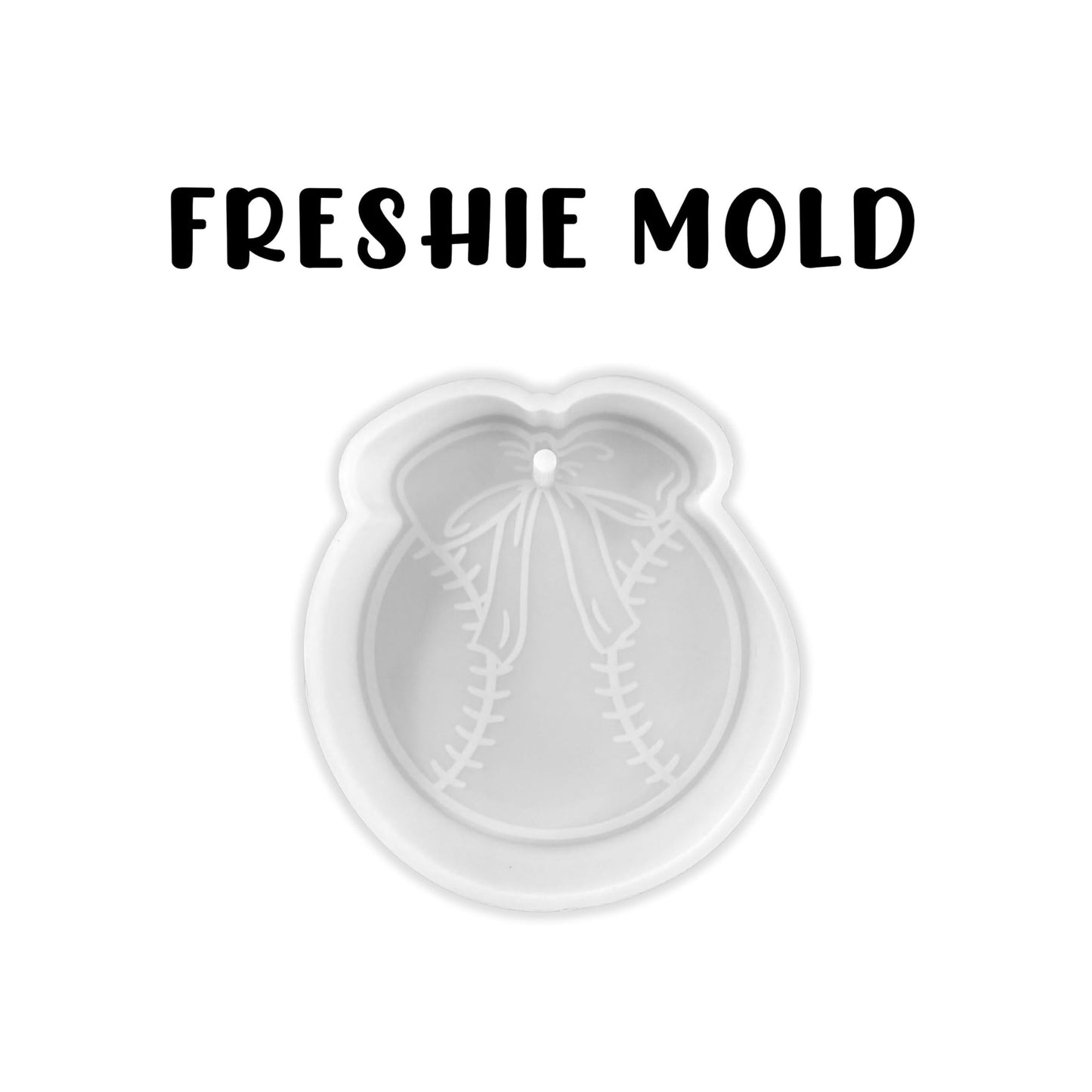 Softball Baseball T-Ball with Bow Silicone Freshie Mold 4x3.6” Car Freshener for Aroma Beads Oven Safe Team Sports Moms Focal