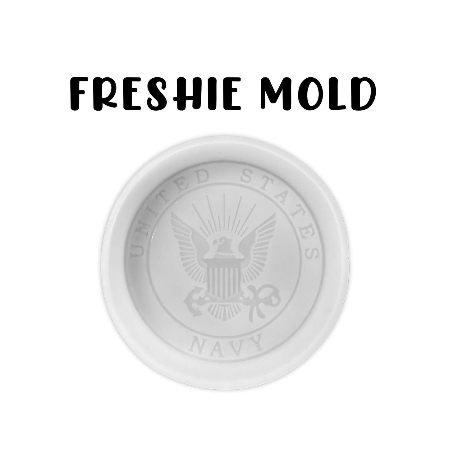 Military United States Branch Silicone Freshie Mold 4” Circle 0.8” D Scented Aroma Beads Men’s Patriotic Aviation Sailing Veteran Soldier American Flag USA