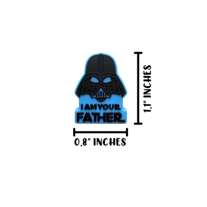 I Am Your Father Silicone Focal Bead 12pk Bulk 1.1x0.8” Character Movie 2 Hole Beadable Pen Keychain Manly Freshie Hanger