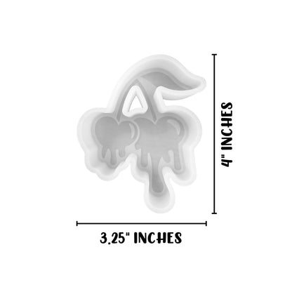 Drip Cherries Cherry Silicone Freshie Mold 4x3.25” 90’s Retro Trendy Candy Fruit Sexy Mom Rounds Wholesale Supplies