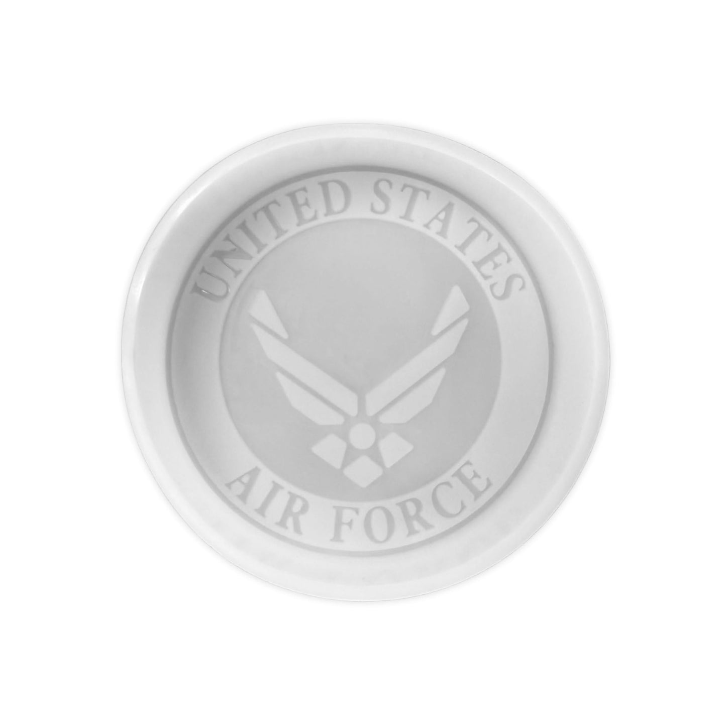 Force Military United States Branch Silicone Freshie Mold 4” Circle 0.8” D Scented Aroma Beads Men’s Patriotic Aviation Soldier American Flag USA