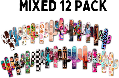 Cactus Freshie Cardstock Cutouts 4.8x2.8” | 24 pk Mixed design, Scented Aroma Oil Resistant Oven Bake Safe with Large Cactus Shaped Silicone Car Freshener