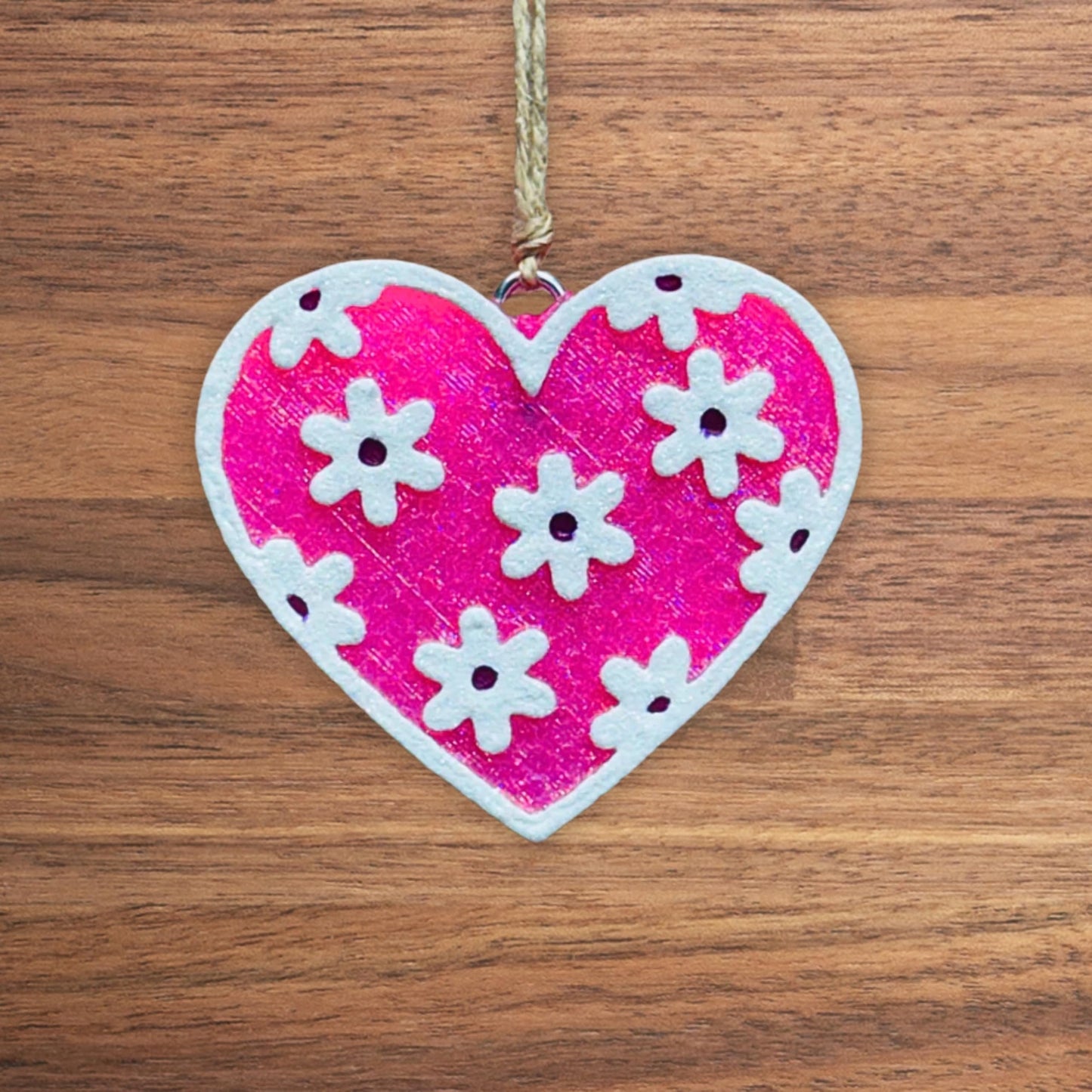 Heart with Flowers Silicone Freshie Mold 4x4” V-Day Valentine’s 90’s Retro Trendy Car Candle Freshener Aroma Beads Oven Safe