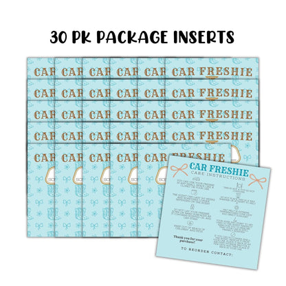 Teal Cowgirl Boots Rope Cardstock Inserts for Freshie Bags 30pk 5.6x5.6” Packaging Care Instructions Ideal for Sacks 6” Square Backers for Customers Country Chic