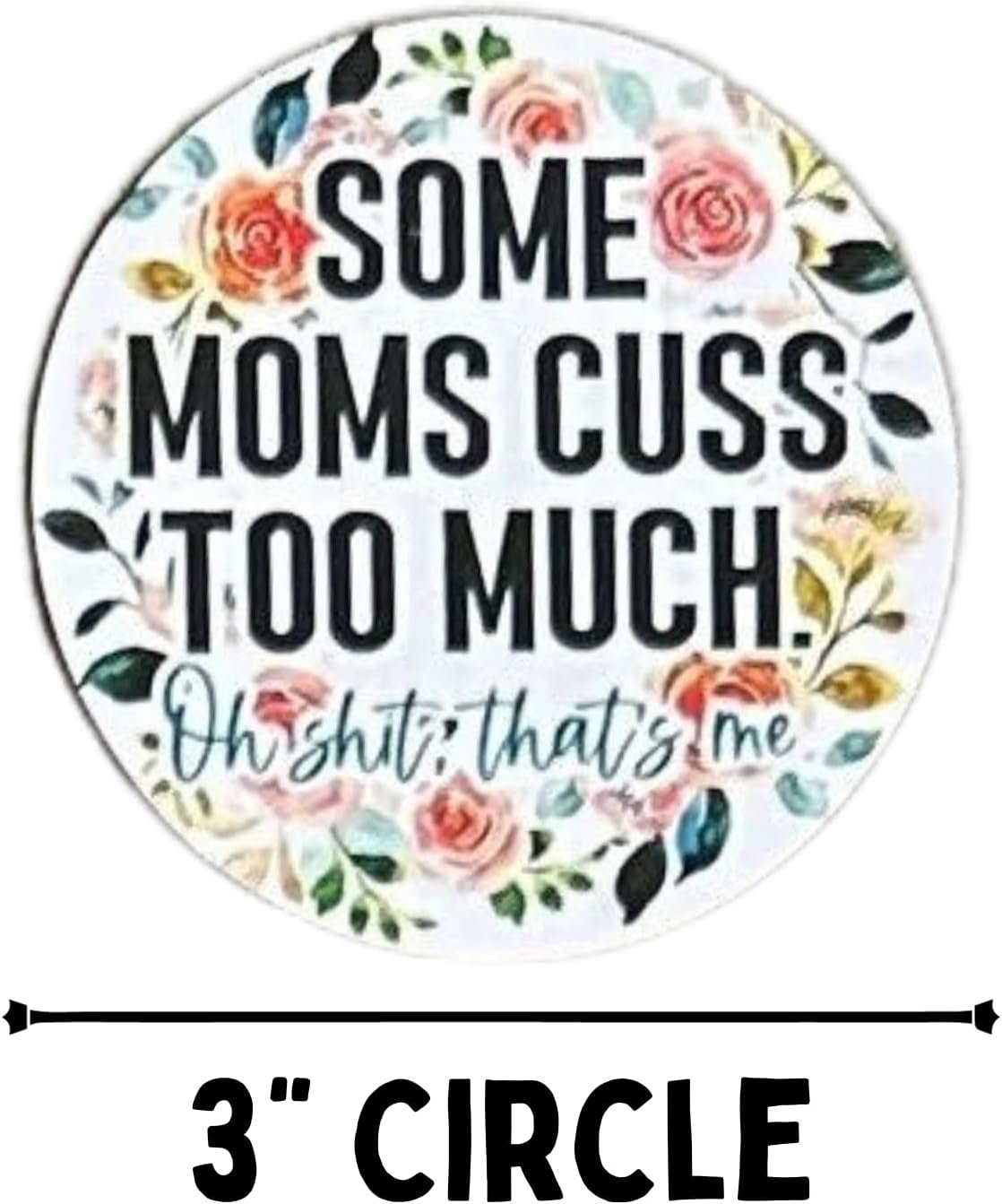 Inappropriate Mom Freshie Cardstock Cutout Rounds 3” inch | 12 pk Mixed Scented Aroma Beads for Car Freshie Mama Designs Inserts Cussing Middle Finger