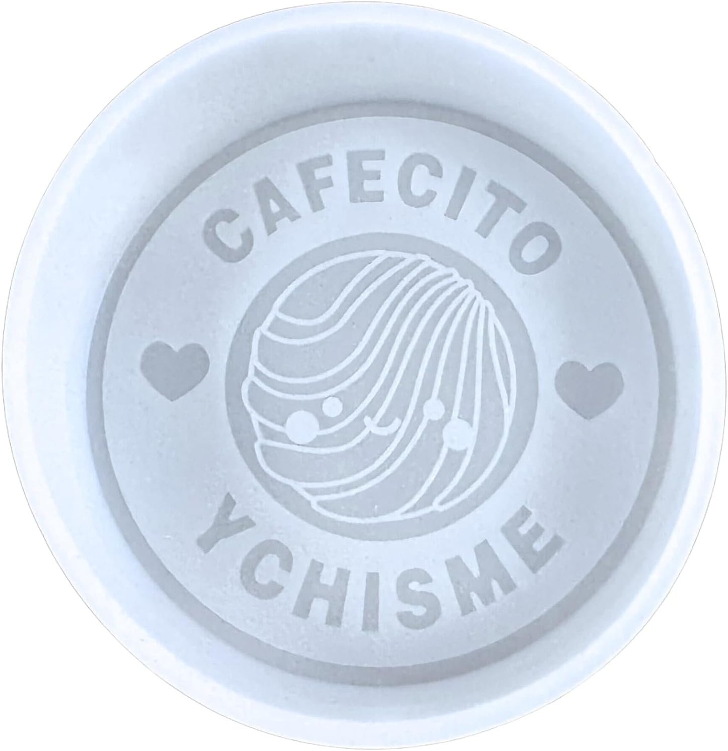 Cafecito y Chisme Spanish Coffee and Gossip Silicone Car Freshie Mold | 4x3x0.6" Heat Resistant Oven Safe for Scented Aroma Bead Car Curvy Quote Letters