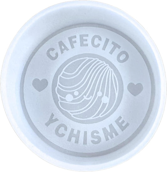Cafecito y Chisme Spanish Coffee and Gossip Silicone Car Freshie Mold | 4x3x0.6" Heat Resistant Oven Safe for Scented Aroma Bead Car Curvy Quote Letters