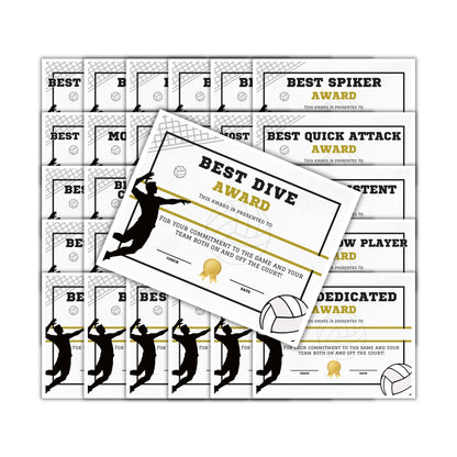 Mens Volleyball Athletic Achievement Awards 31pk Unique 8.5x11” Superlative Certificates MVP Youth Sports Spirit Sportsmanship End of Year Recognition Team