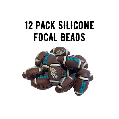 Philadelphia Focal Bead Sports Football Shaped 12pk 1.16” for Bulk Keychains Silicone Charm Eagle Beadable Pens Freshie Hangers Jewelry Assorted