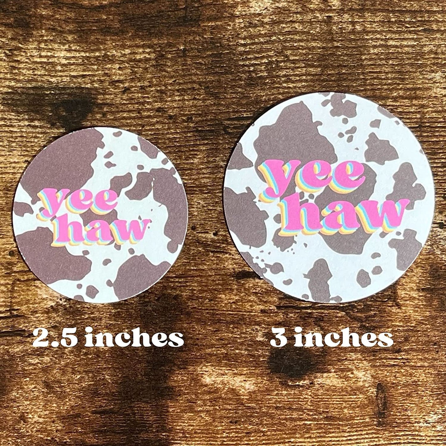 YeeHaw Cowhide Print Cardstock Cutouts for Freshies | 12 Pack | 2.5" Inch Circles | Freshie Supplies | Western Designs