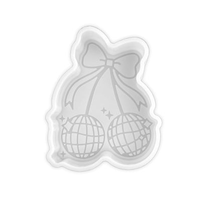 Disco Ball Cherries with Bow Silicone Freshie Mold 3.1x4” Cherry 90’s Retro Trendy Cowgirl Hat Aroma Beads Fragrance Wholesale