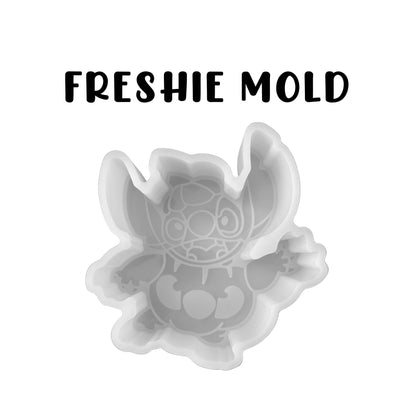 Halloween Blue Character Alien in Pumpkin Silicone Freshie Mold 3.9x4.1x0.8” Koala Hawaiian Spooky Boo Kids Movie Aroma Beads Oven Safe