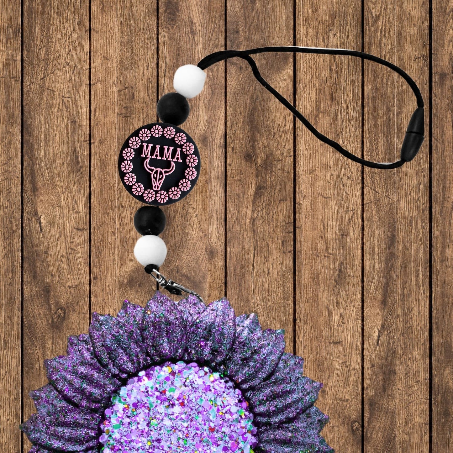 Mama with Bull Skull Circle Silicone Focal Bead 12pk 2.8cm Country Mixed Assorted for Beadable Pens Freshie Hangers Keychains Crafters Bear Dog Mom Boy Girl Heart