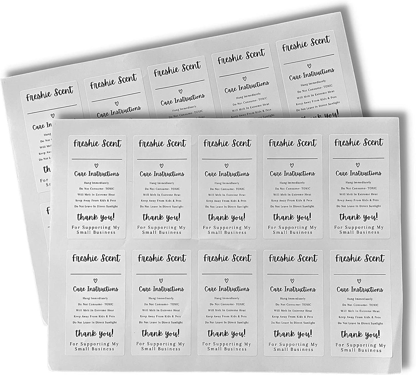 Freshie Label Stickers | 30 Pack | 2x3.5" inches Stickers | Freshies Supplies for DIY Crafts for use with Freshies Supplies, Beads and Silicone Molds, Freshies Scent Labels | White Background Design