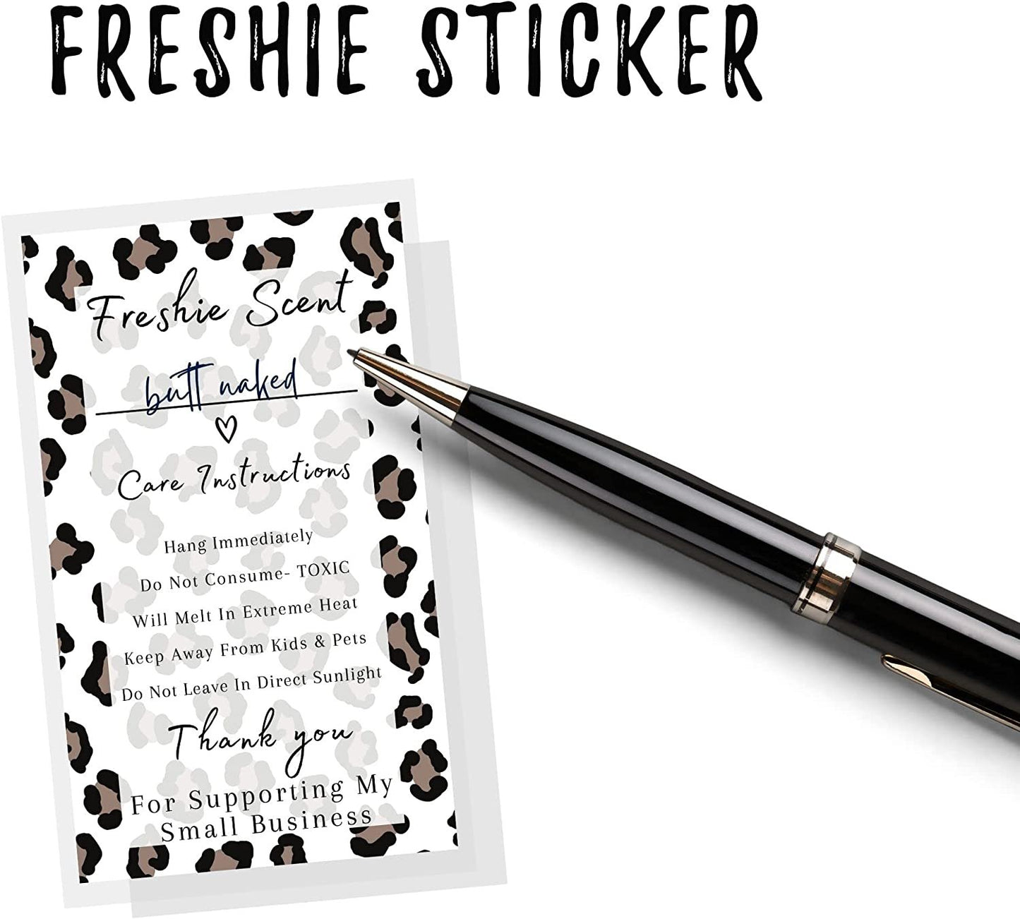 Freshie Label Stickers | 30 Pack | 2x3.5" inches Stickers | Freshies Supplies for DIY Crafts for use with Freshies Supplies, Beads and Silicone Molds, Freshies Scent Labels | Leopard Background Design