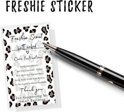 Freshie Label Stickers | 30 Pack | 2x3.5" inches Stickers | Freshies Supplies for DIY Crafts for use with Freshies Supplies, Beads and Silicone Molds, Freshies Scent Labels | Leopard Background Design
