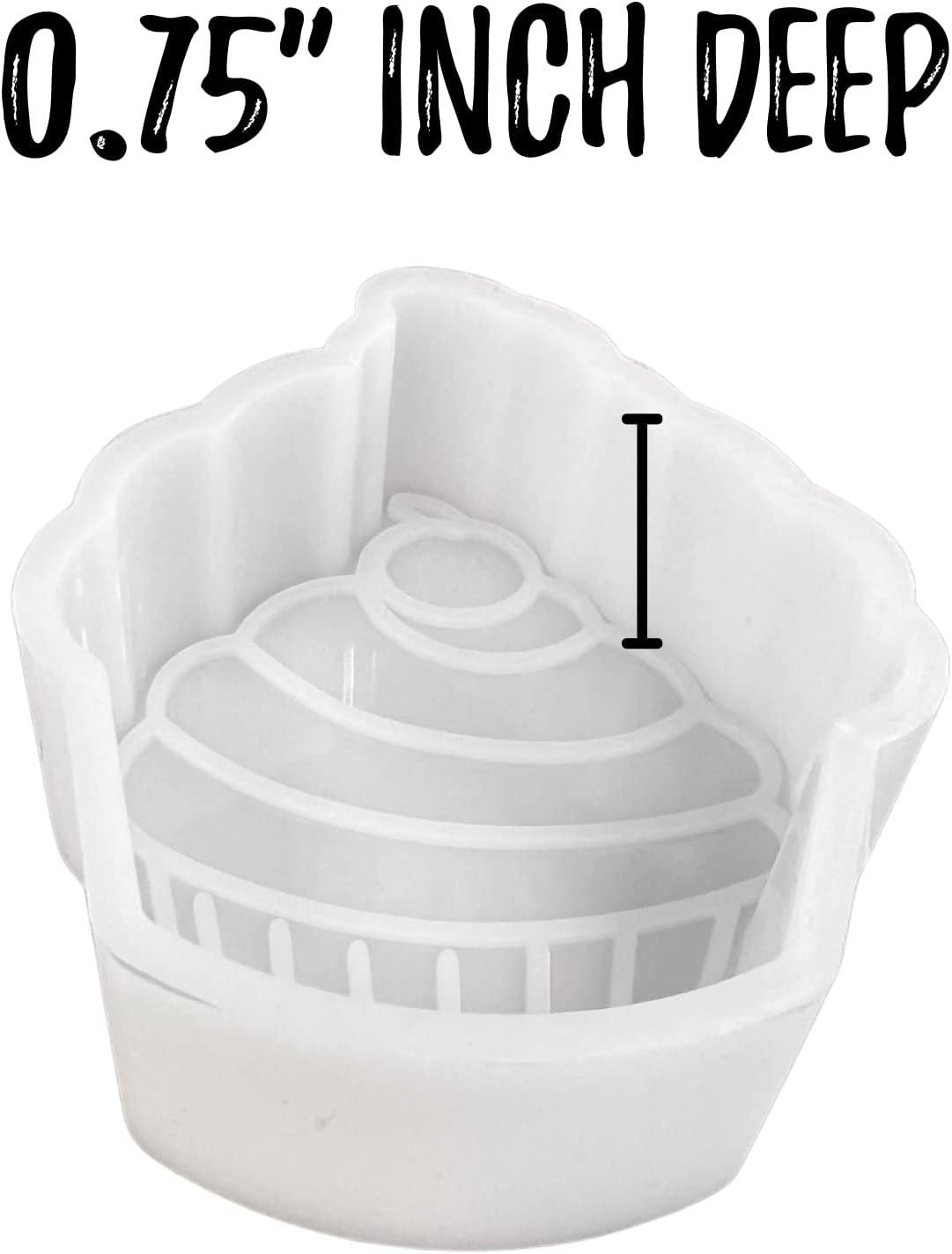 Cupcake Dessert Car Freshie Silicone Mold Baker Mom Cute Icing Whipped Cream Birthday 3x2.5x0.75” for Scented Aroma Beads Resin, Car Candle, Oven Safe Heat Resistant to 400 F
