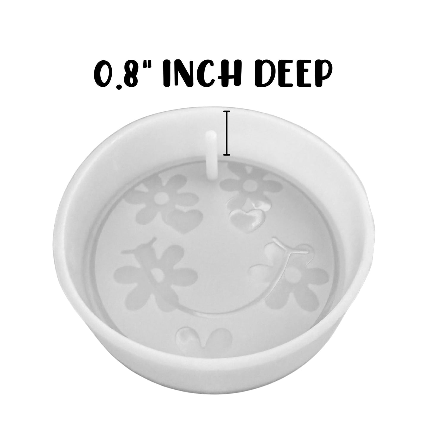 Smiley Face with Flowers Silicone Freshie Mold 4” 90’s Retro Trendy Car Candle Hanger Unique Drip Design DIY Oven Bake Scented