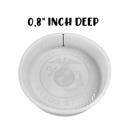 Armed Forces Military United States Corp Silicone Freshie Mold 4” Circle 0.8” D Scented Aroma Beads Men’s Patriotic Veteran Soldier American Flag USA