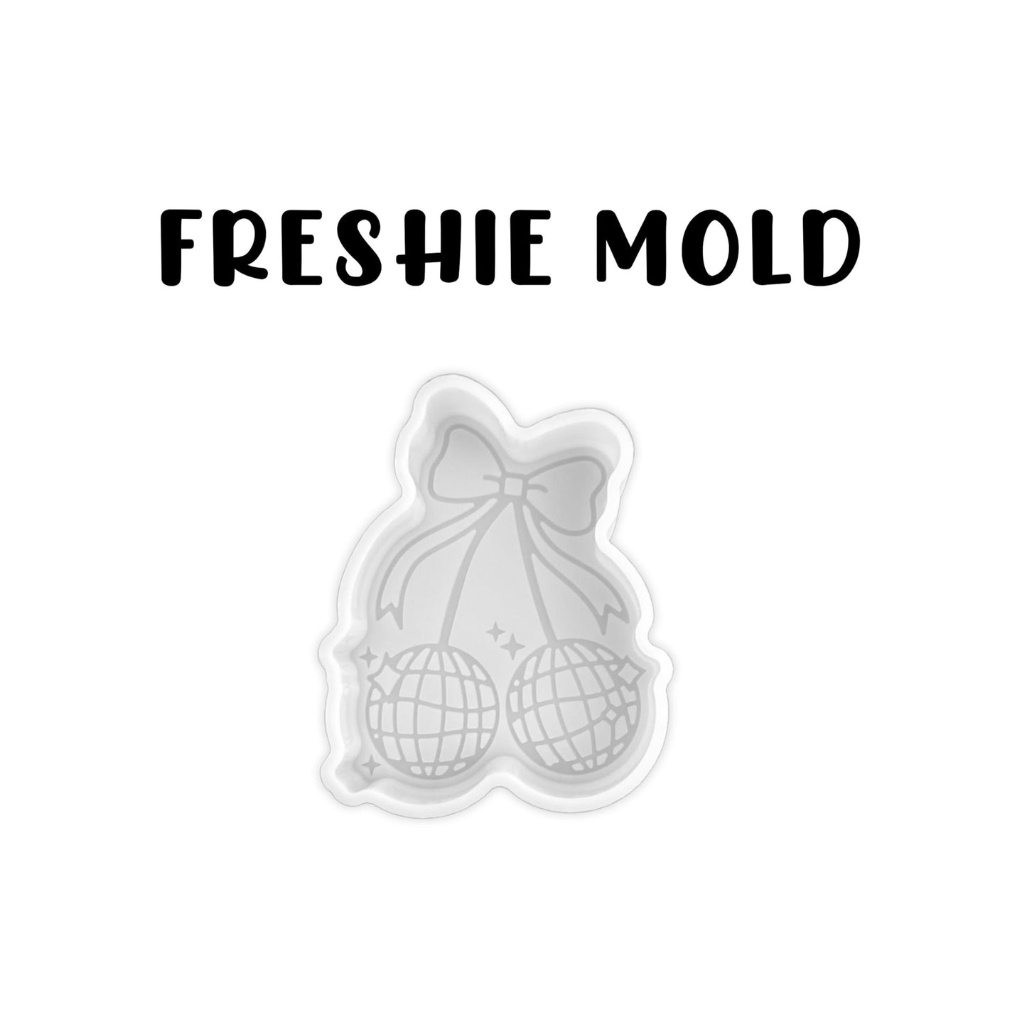 Disco Ball Cherries with Bow Silicone Freshie Mold 3.1x4” Cherry 90’s Retro Trendy Cowgirl Hat Aroma Beads Fragrance Wholesale