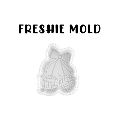 Disco Ball Cherries with Bow Silicone Freshie Mold 3.1x4” Cherry 90’s Retro Trendy Cowgirl Hat Aroma Beads Fragrance Wholesale