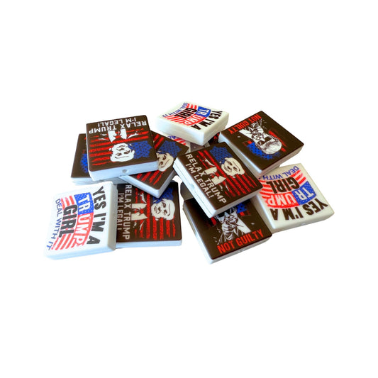 Trump Republican I’m a Trump Girl, Relax, Not Guilty Political Silicone Focal Bead 2.7cm 12pk 3 Designs 4 Each for Beadable Pens Freshie Hangers Right Elephant President