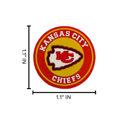 Kansas City Focal Bead Sports Football Shaped 12pk 1.1” for Bulk Keychains Silicone Charm Chief Beadable Pens Freshie Hangers Jewelry Assorted Logo Bowl