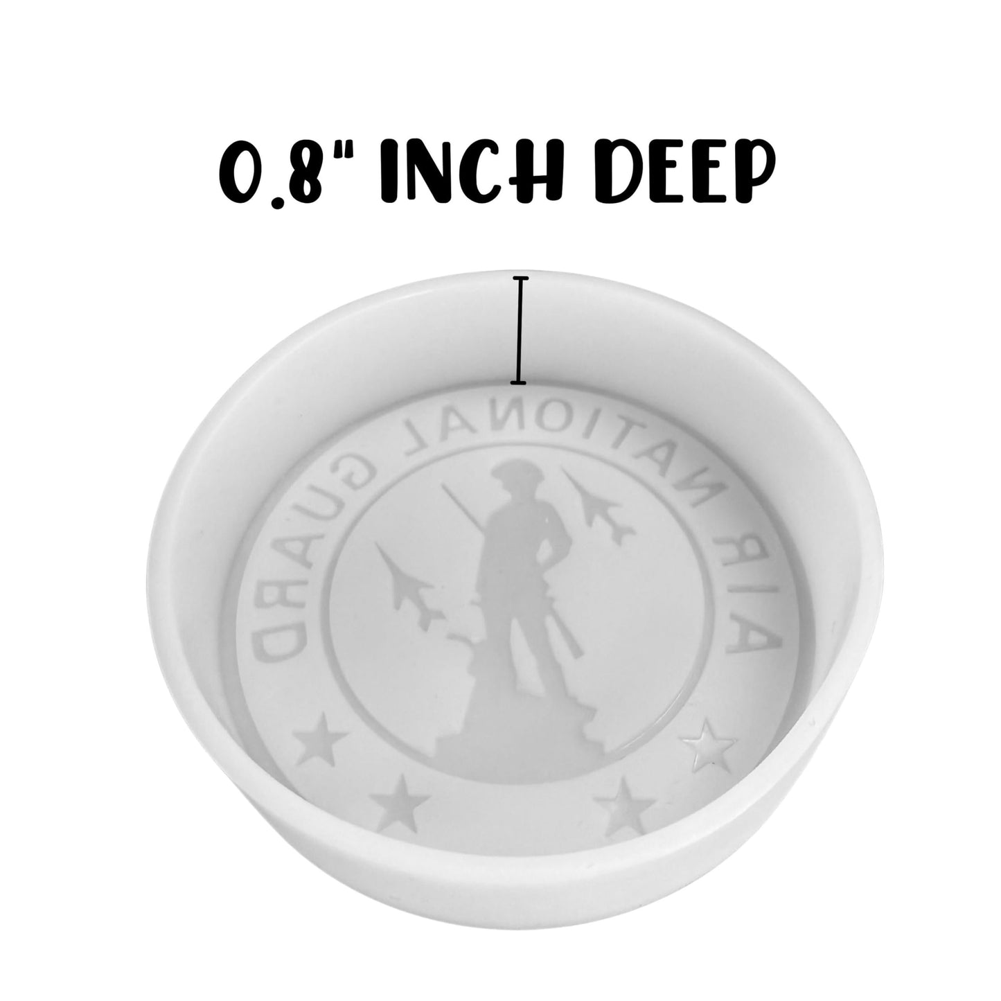 Military United States Guard Silicone Freshie Mold 4” Circle 0.8” D Scented Aroma Beads Men’s Patriotic Veteran Soldier American Flag USA