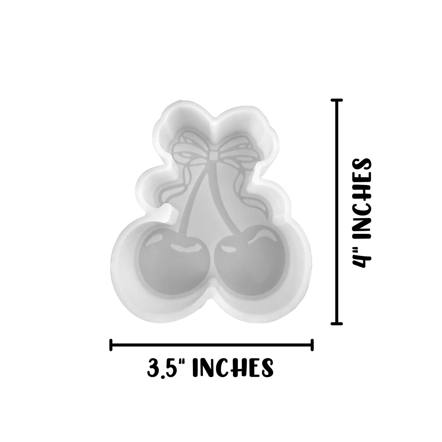 Cherries with Bow Silicone Freshie Mold 3.5x4” Car Candle Cherry Retro 90’s Trendy Summer Scented Aroma Beads Wholesale Supplies DIY