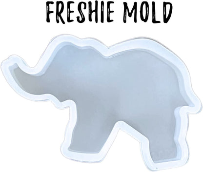 Elephant Freshie Silicone Mold for Scented Aroma Beads Car Candle, Soap Oven Safe to Bake Heat Resistant to 400 F 3.8 x 3.8 x 1” inch