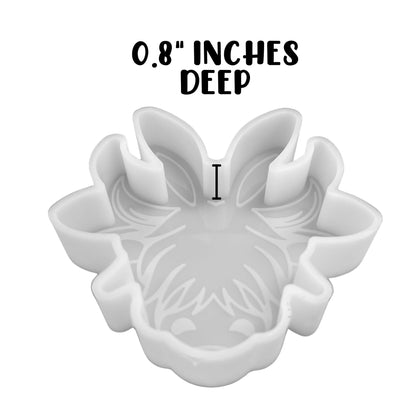 Easter Highland Cow with Bunny Ears Freshie Silicone Mold | 5.5x5.5x0.8” inch for Scented Aroma Beads Supplies, Resin, Car Candle, Soap Oven Safe Heat Resistant to 400 F˚ Holiday Egg Furry Hairy Cow