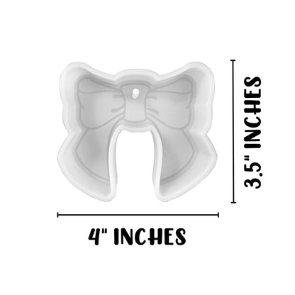 Bow Silicone Car Freshie Mold 4x3.5” Checkered Freshener for Aroma Beads Oven Safe Large Girly Pink Girly Trendy Circles Rounds