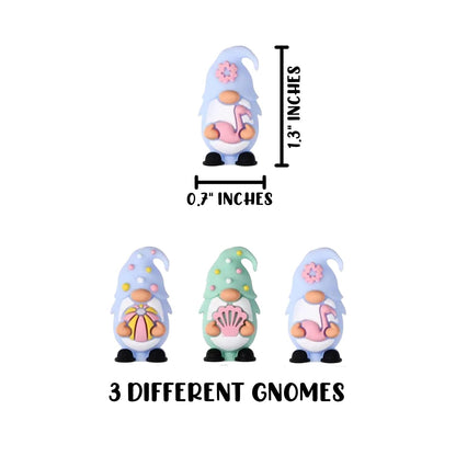 Gnomes Holding Sea Shells Beach Balls 3D Silicone Focal Beads 12pk Bulk 1.3x0.7” Summer Teal Purple Garden 2 Holes Beadable Pens DIY Unique