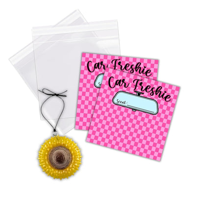 Pink Checkered Cardstock Inserts for Freshie Bags 30pk 5.6x5.6” Packaging Care Instructions Ideal for Sacks 6” Square Backers for Customers Minimalist