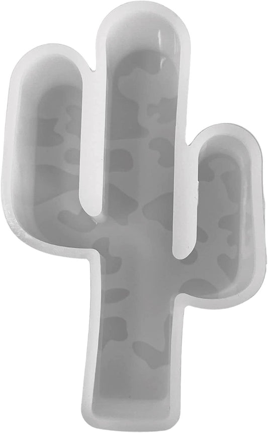 Cactus with Leopard Print Silicone Mold | 3" Wide x 5" Long x 1" Deep | Silicone Mold for Freshies, Silicone Mold for Epoxy, Silicone Mold for Soap | Cactus with Leopard Design