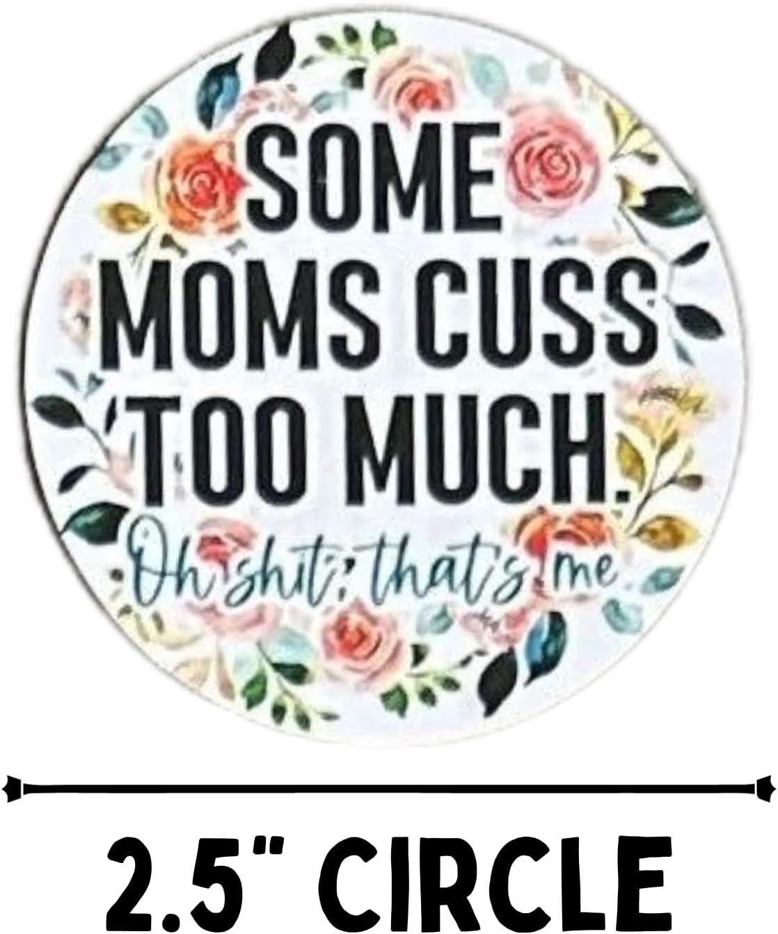 Inappropriate Mom Freshie Cardstock Cutouts Rounds 2.5” inch | 12 pk Mixed Scented Aroma Beads Bake for Car Freshie Designs Inserts Cussing Middle Finger