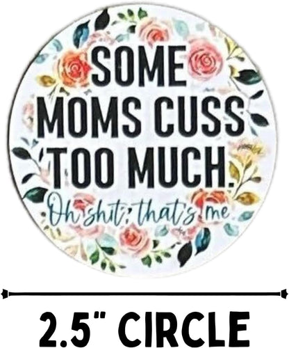 Inappropriate Mom Freshie Cardstock Cutouts Rounds 2.5” inch | 12 pk Mixed Scented Aroma Beads Bake for Car Freshie Designs Inserts Cussing Middle Finger
