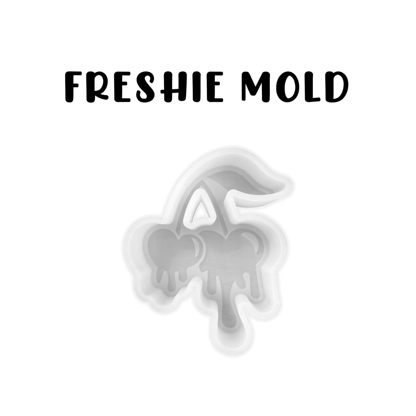 Drip Cherries Cherry Silicone Freshie Mold 4x3.25” 90’s Retro Trendy Candy Fruit Sexy Mom Rounds Wholesale Supplies