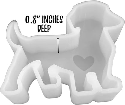 Dachshund Weiner Dog Heart Freshie Silicone Mold for Scented Aroma Beads 3.3” Tall x 3.9” Wide x 0.8” Deep Resin, Car Candle, Soap, Freshie Dog Mama Mom Paw Print Oven Safe Heat Resistant to 400 F