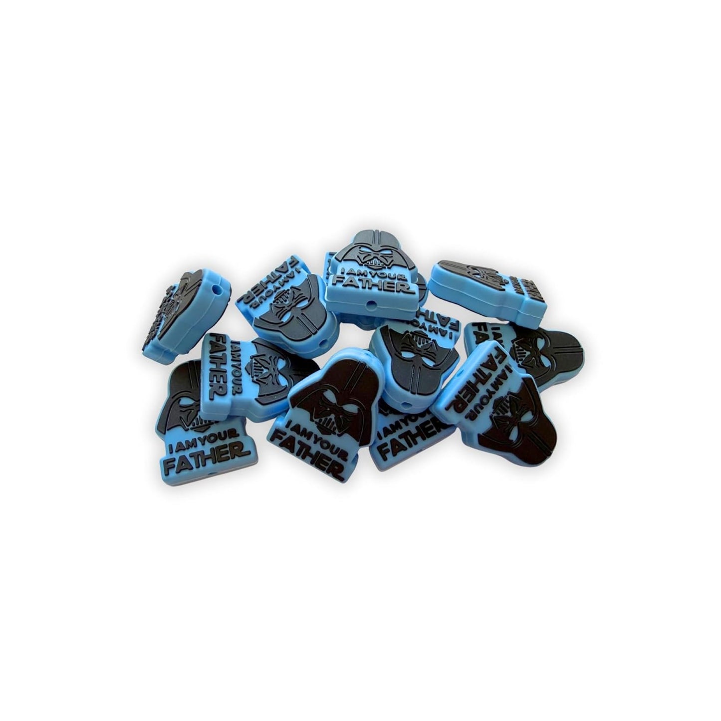 I Am Your Father Silicone Focal Bead 12pk Bulk 1.1x0.8” Character Movie 2 Hole Beadable Pen Keychain Manly Freshie Hanger
