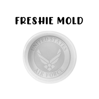 Force Military United States Branch Silicone Freshie Mold 4” Circle 0.8” D Scented Aroma Beads Men’s Patriotic Aviation Soldier American Flag USA