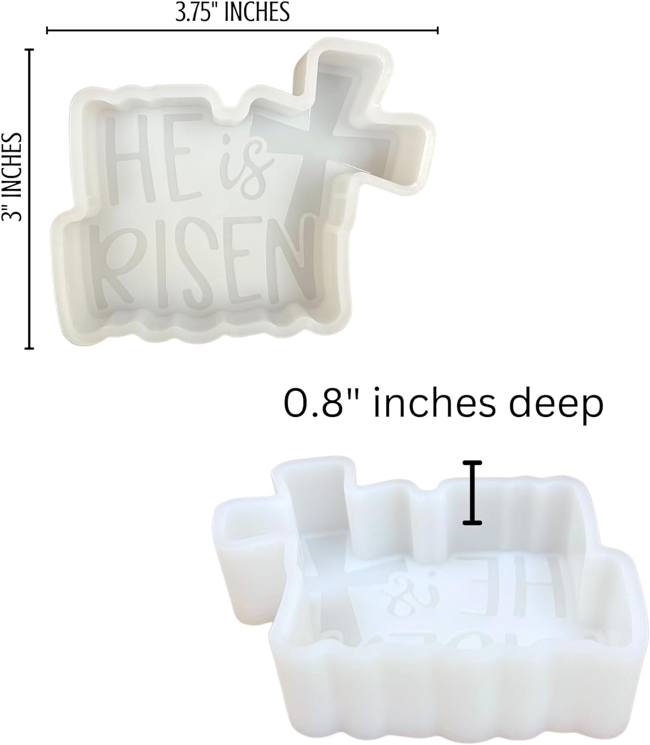 Christian Jesus Religious Car Freshie Silicone Molds | Bulk 4 pk Car Freshener Scented Aroma Bead Oven Safe 450 F He is Risen, Cross, Blessed, I Am Always with You Cardinal