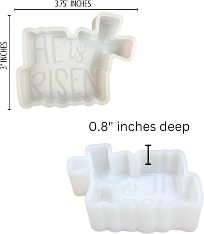 Christian Jesus Religious Car Freshie Silicone Molds | Bulk 4 pk Car Freshener Scented Aroma Bead Oven Safe 450 F He is Risen, Cross, Blessed, I Am Always with You Cardinal
