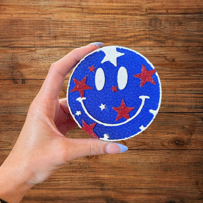 Smiley Face with Star Eyes Rounds Silicone Freshie Mold 4” Car Freshener 90’s Retro Trendy Lightening Bolt Bad Mom