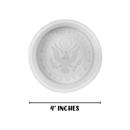 Military Branch United States Silicone Freshie Mold 4” Circle 0.8” D Scented Aroma Beads Men’s Patriotic Armed Forces Soldier American Flag USA