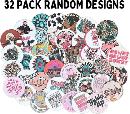 Freshie Cardstock Cutouts Rounds 2.5” inch for Freshies Random Mix | 32 pk | For Scented Aroma Beads Bake with Mold for Car Freshie Designs, Western, Cow, Leopard, Aztec, Howdy, Bull Skull