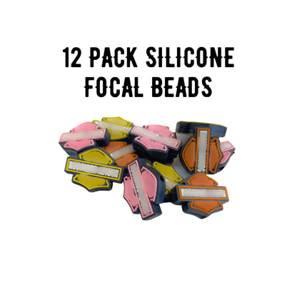 Motorcycle Logo Silicone Focal Bead 12pk Yellow Orange 1.16” for Beadable Pens Men Manly Freshie Hanger Harley Keychains Mold