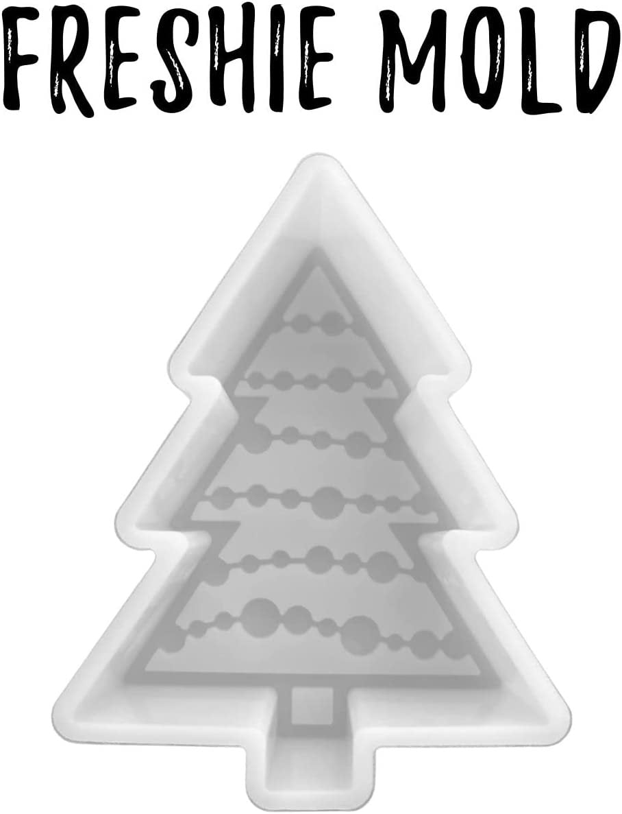 Christmas Tree Freshie Silicone Mold | 3.25" Wide x 4.25" Long x 1" Deep | Freshies, Silicone Mold for Epoxy, Resin, Car Candle| Christmas Tree with Lights for Scented Aroma Beads Holiday