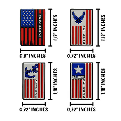 U.S. Military Veteran Silicone Focal Bead 12pk Bulk Armed Forces Bullet 1.18x0.8” American Foreign Wars Patriotic Mixed Beadable Keychain