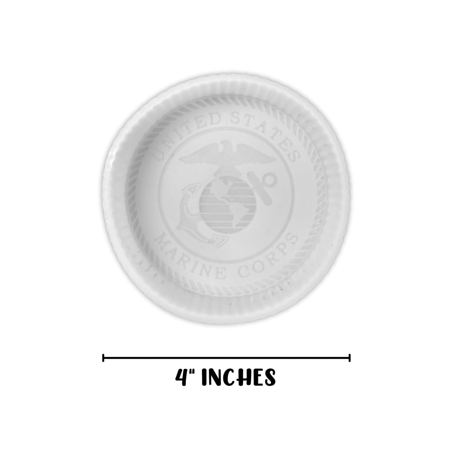 Armed Forces Military United States Corp Silicone Freshie Mold 4” Circle 0.8” D Scented Aroma Beads Men’s Patriotic Veteran Soldier American Flag USA